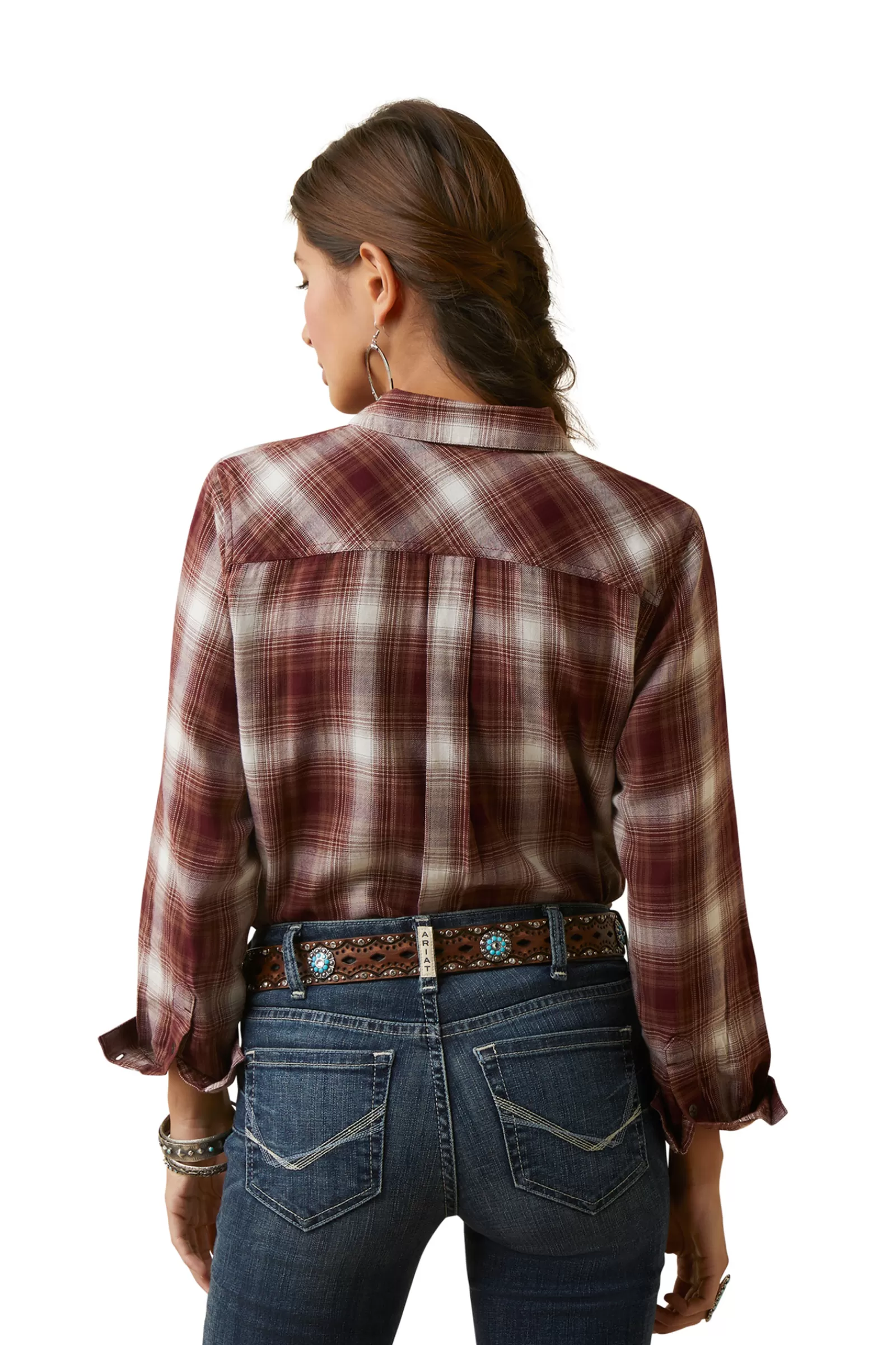 Clearance ariat Real Billie Jean Naisten Pitkahihainen Paita Hearth Plaid