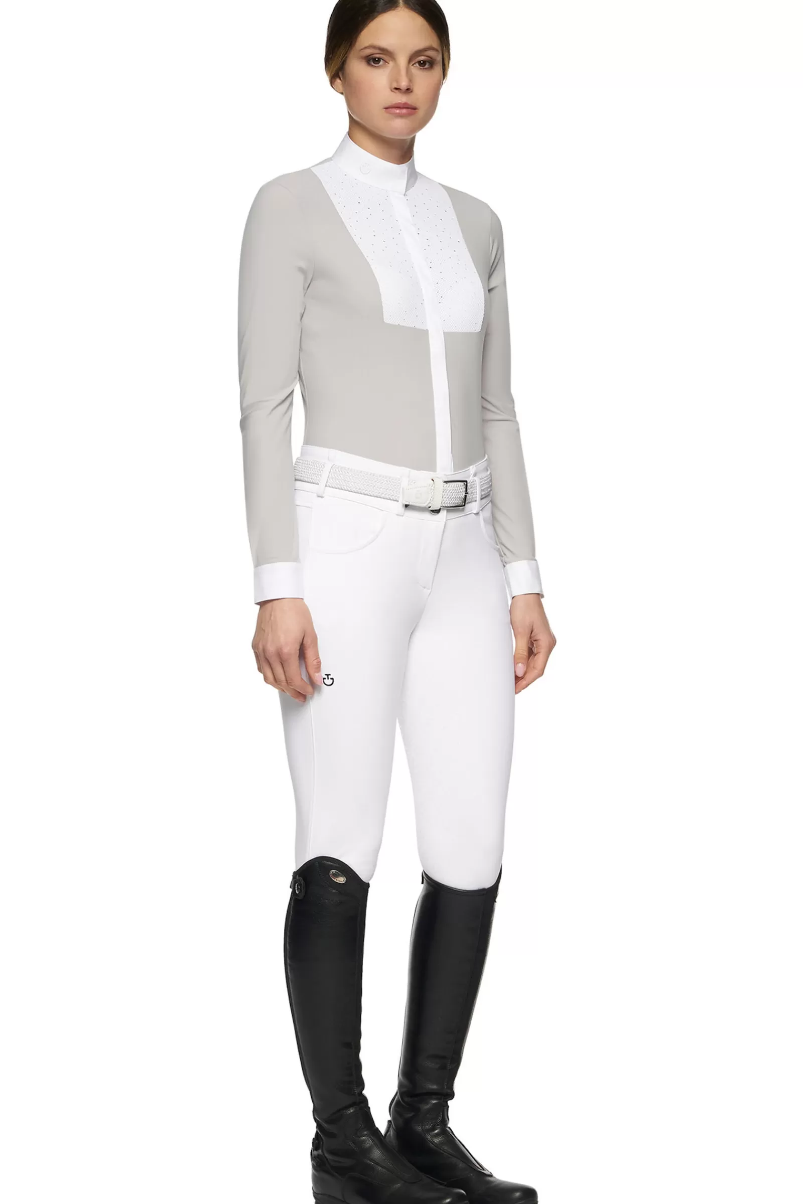 Best Sale cavalleriatoscana Cavalleria Toscana Women'S Show Longsleeve With Bib Light Grey