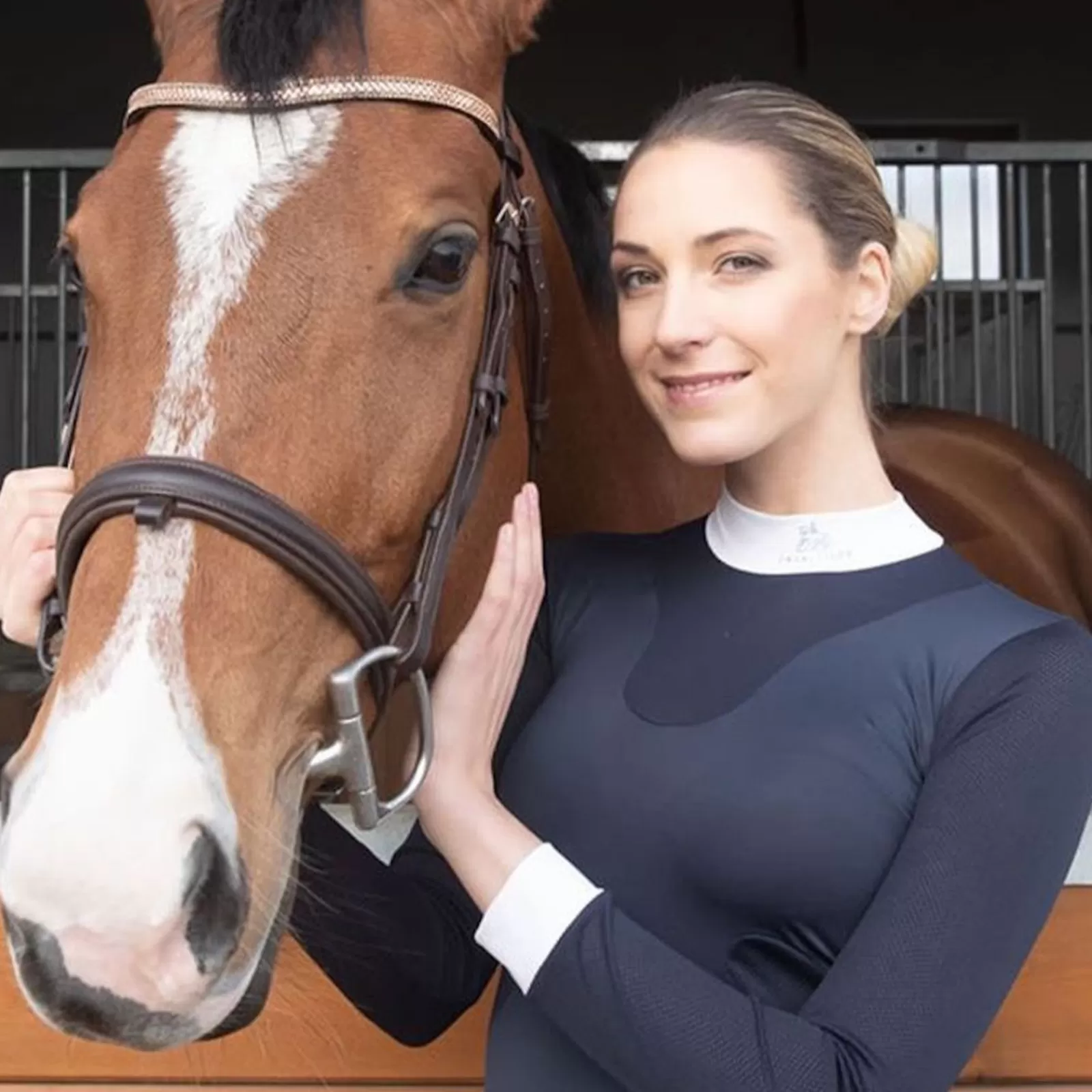 Store cavalliera Riding Show Shirt High Style Long Sleeve Dark Blue/Dark Blue