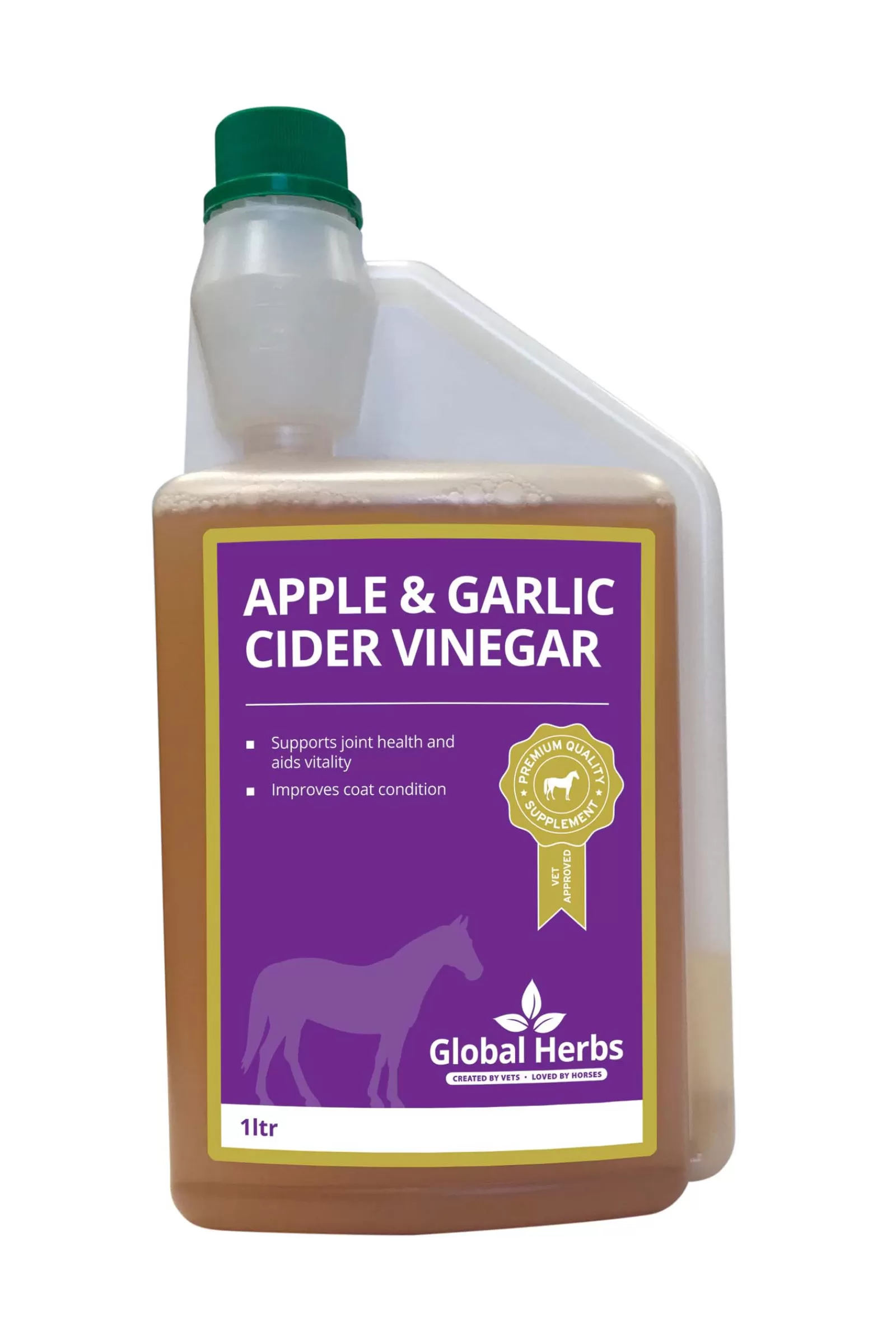 globalherbs Global Herbs Apple & Garlic Cider Vinegar Equine, 1 L Ei Maaritelty Cheap