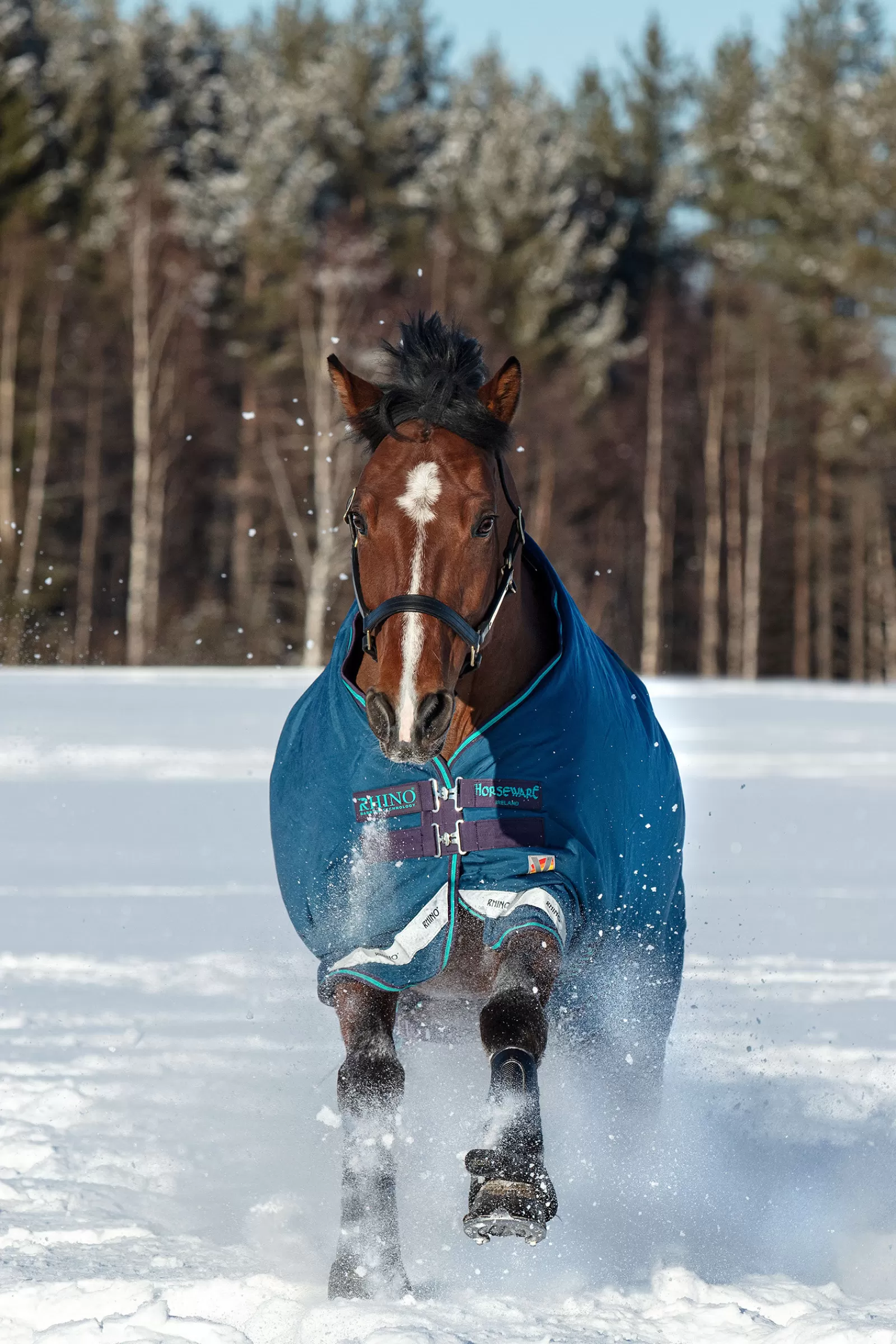 horseware Rhino Original Med Vl -Ulkoloimi, 250G Navy/ Grey/ Aqua Blue New