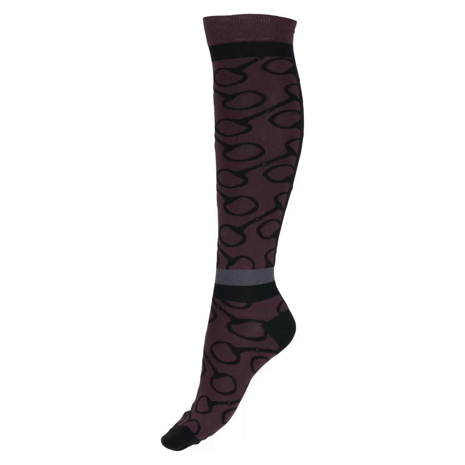 Flash Sale * Jacquard Knit -Polvisukat Eggplant Dark Purple/ Black