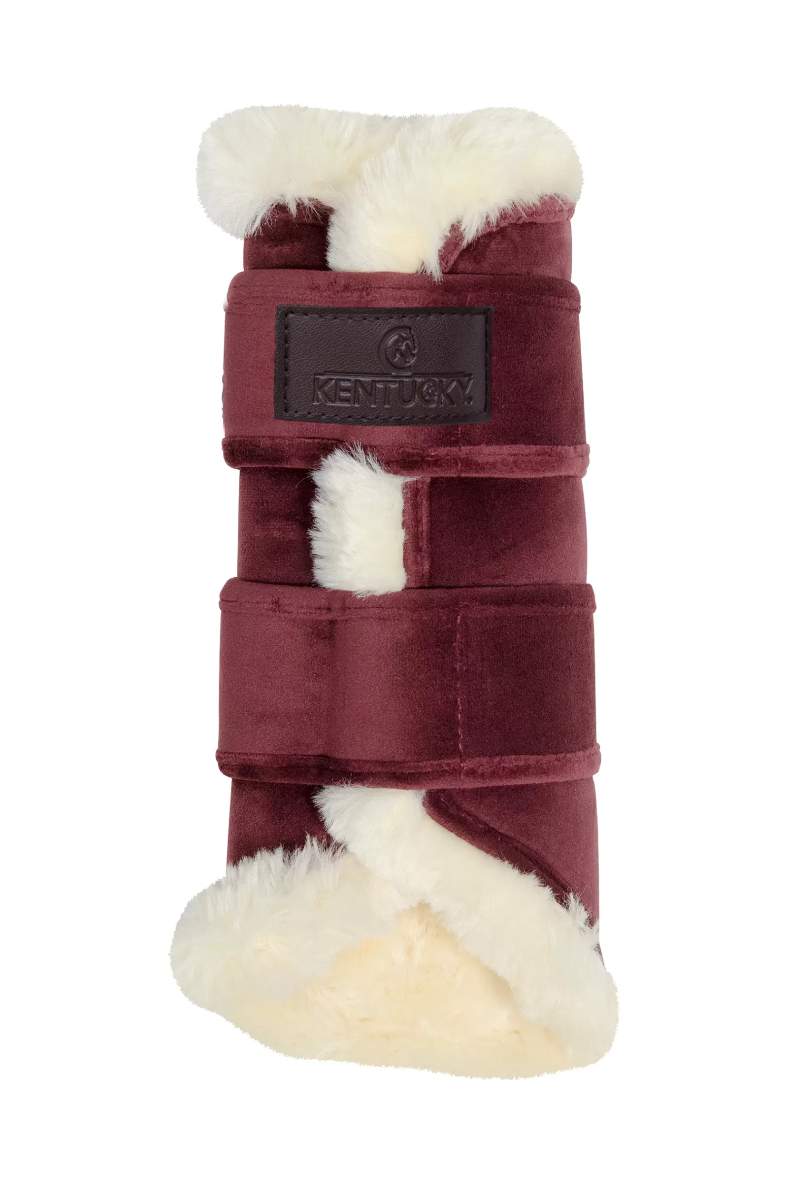 kentucky Horsewear Velvet Contrast Brushing Boots Burgundy Dark Red Sale