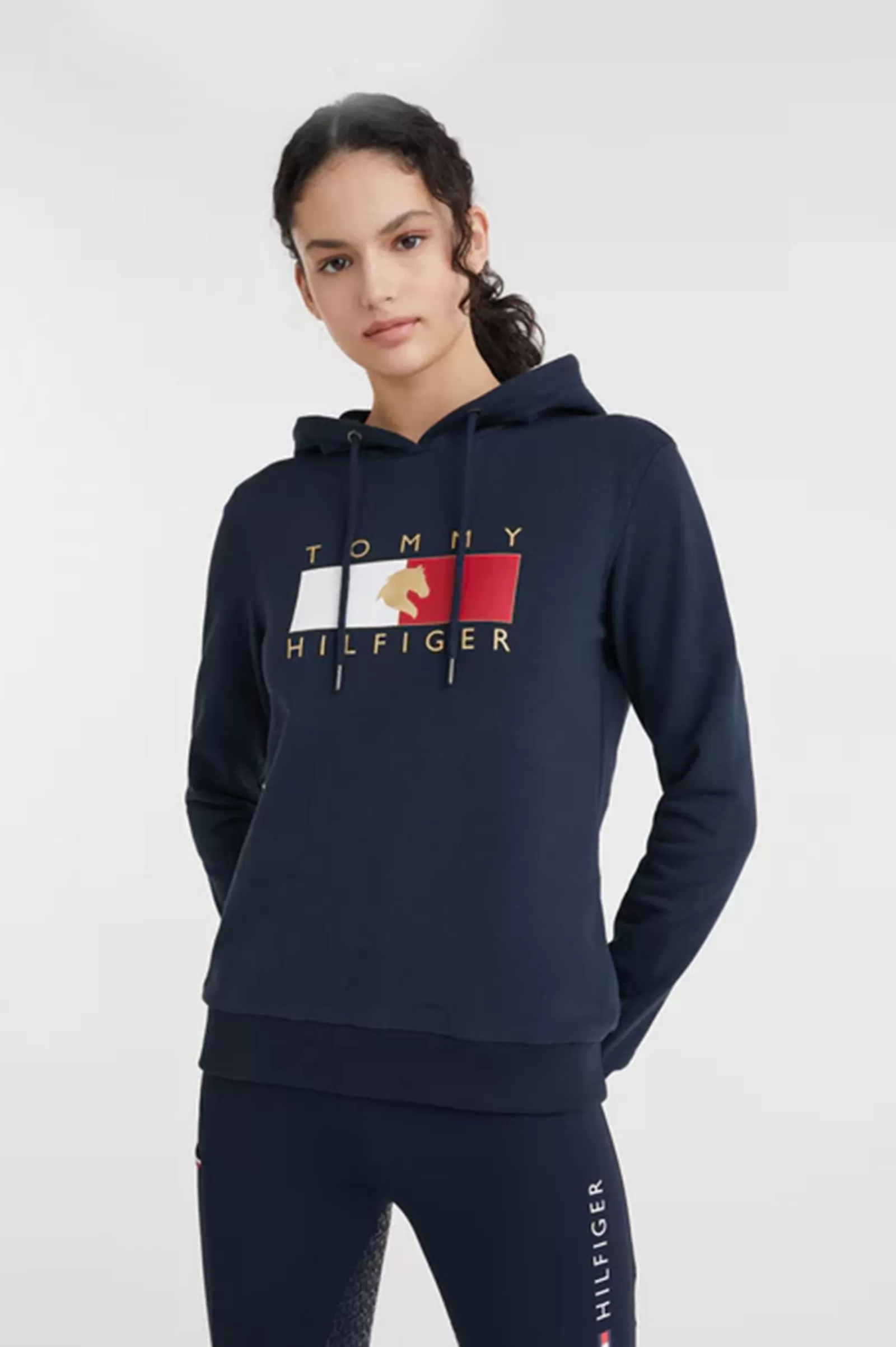 Hot tommyhilfigerequestrian Tommy Hilfiger Golden Style Naisten Huppari Desert Sky