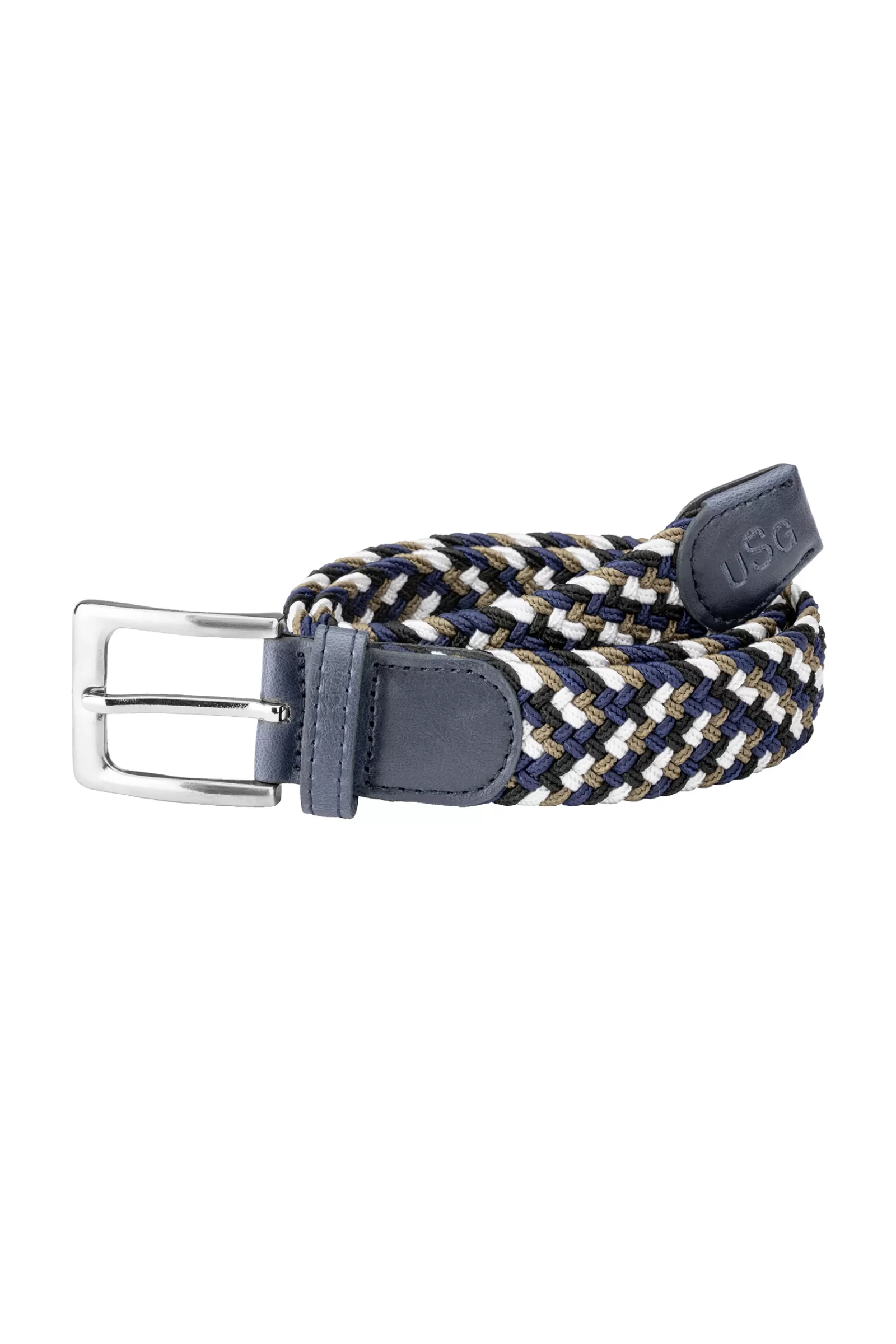 New usg Casual Plaited Belt Navy/Beige/White